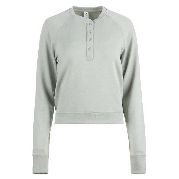 Yogalicious Tops - Yogalicious by Reflex Terry Henley Cropped Crew Sweatshirt / NWT / Size Large